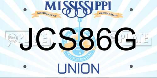 JCS86G Mississippi License Plate