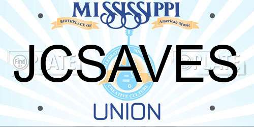 JCSAVES Mississippi License Plate