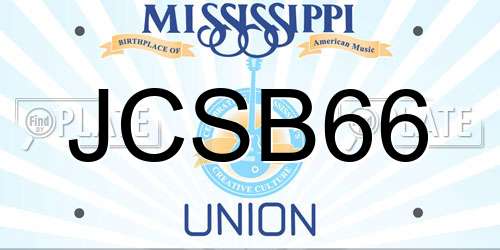 JCSB66 Mississippi License Plate