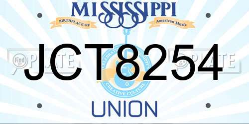 JCT8254 Mississippi License Plate