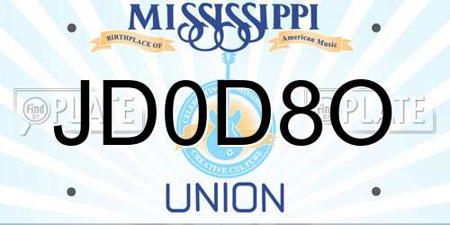 JD0D8O Mississippi License Plate