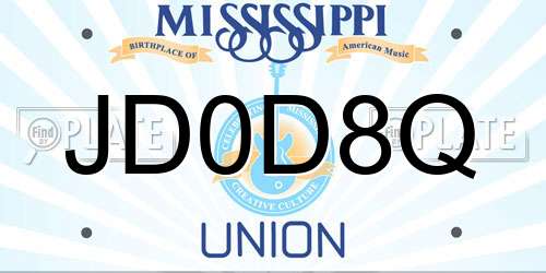 JD0D8Q Mississippi License Plate
