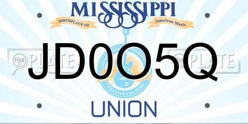 JD0O5Q Mississippi License Plate