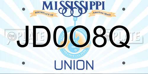JD0O8Q Mississippi License Plate