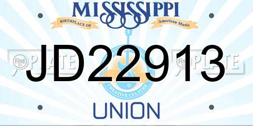 JD22913 Mississippi License Plate