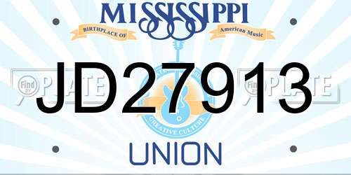 JD27913 Mississippi License Plate
