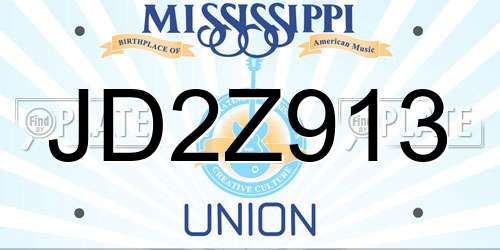 JD2Z913 Mississippi License Plate