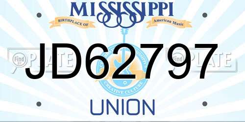 JD62797 Mississippi License Plate