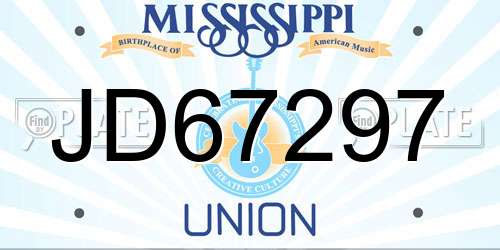 JD67297 Mississippi License Plate