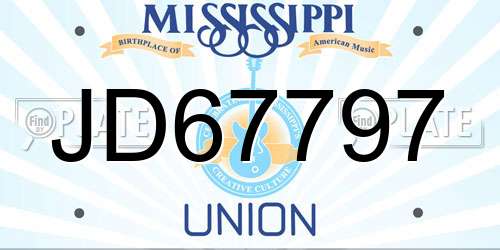 JD67797 Mississippi License Plate