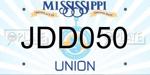 JDD050 Mississippi License Plate