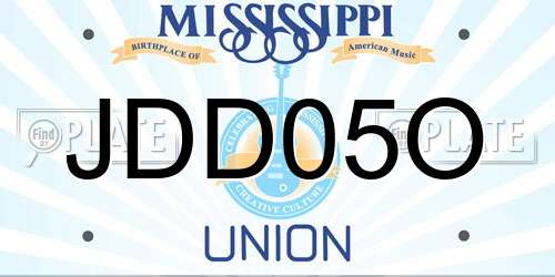 JDD05O Mississippi License Plate