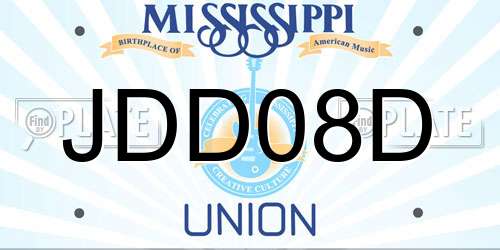 JDD08D Mississippi License Plate