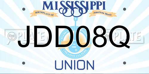 JDD08Q Mississippi License Plate