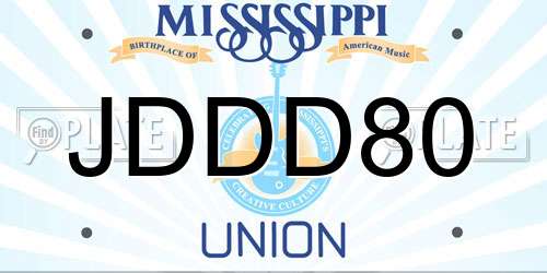 JDDD80 Mississippi License Plate