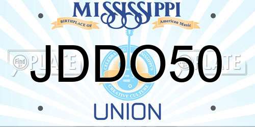 JDDO50 Mississippi License Plate