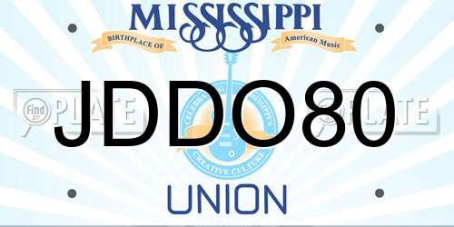 JDDO80 Mississippi License Plate