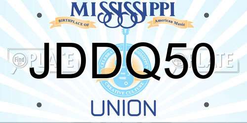 JDDQ50 Mississippi License Plate