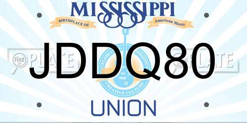 JDDQ80 Mississippi License Plate