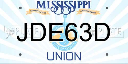 JDE63D Mississippi License Plate