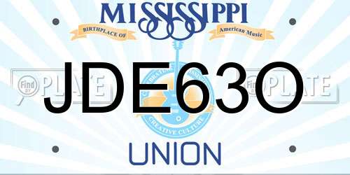 JDE63O Mississippi License Plate