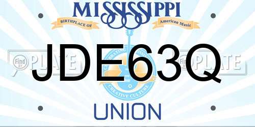 JDE63Q Mississippi License Plate