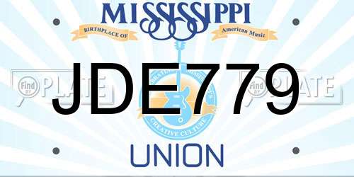 JDE779 Mississippi License Plate