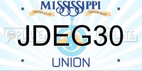 JDEG30 Mississippi License Plate