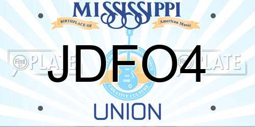 JDFO4 Mississippi License Plate