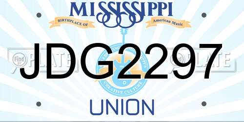 JDG2297 Mississippi License Plate