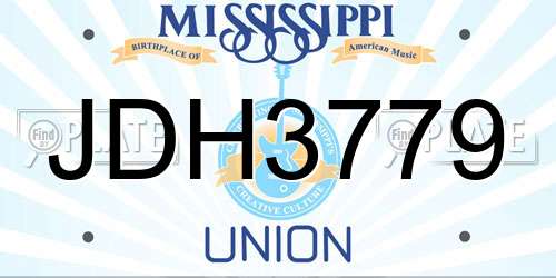 JDH3779 Mississippi License Plate