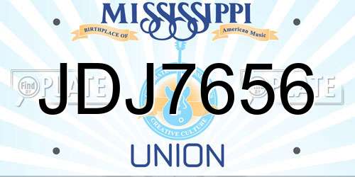 JDJ7656 Mississippi License Plate
