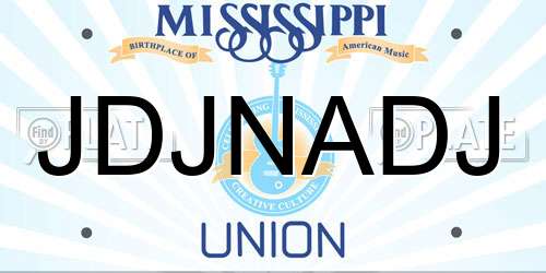 JDJNADJ Mississippi License Plate