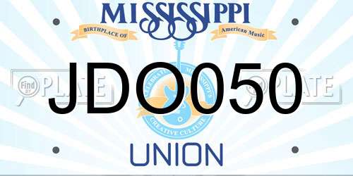 JDO050 Mississippi License Plate