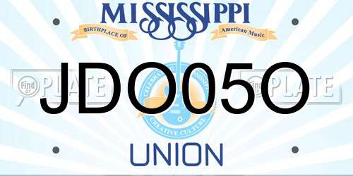 JDO05O Mississippi License Plate