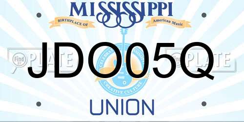 JDO05Q Mississippi License Plate