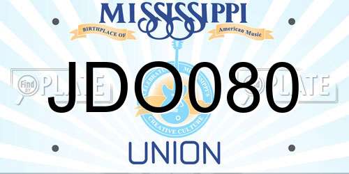 JDO080 Mississippi License Plate