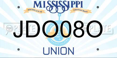 JDO08O Mississippi License Plate
