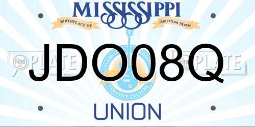 JDO08Q Mississippi License Plate