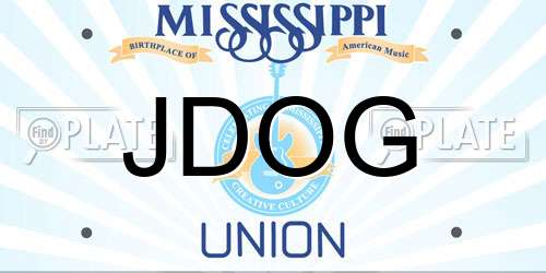 JDOG Mississippi License Plate