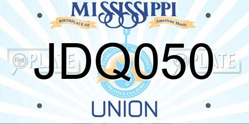 JDQ050 Mississippi License Plate