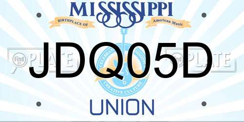 JDQ05D Mississippi License Plate