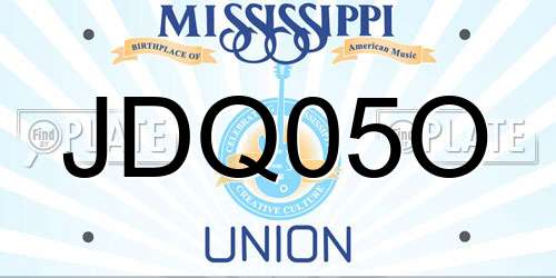 JDQ05O Mississippi License Plate