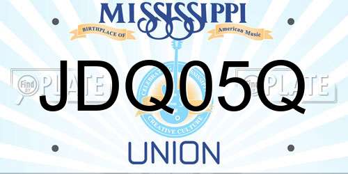 JDQ05Q Mississippi License Plate