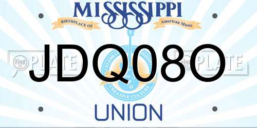 JDQ08O Mississippi License Plate