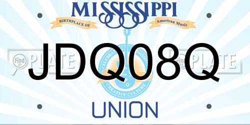 JDQ08Q Mississippi License Plate