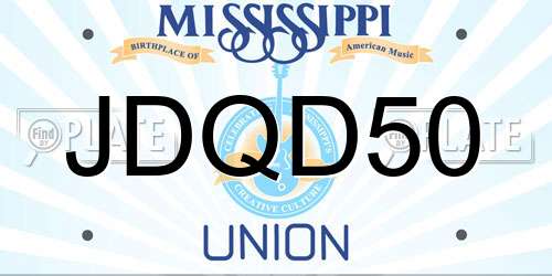 JDQD50 Mississippi License Plate