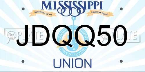 JDQQ50 Mississippi License Plate