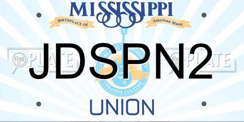 JDSPN2 Mississippi License Plate