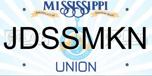 JDSSMKN Mississippi License Plate